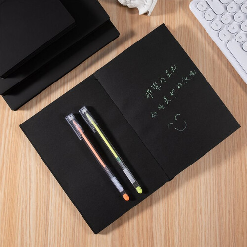 A7 Black Notebook - Compact for -the-Go Planning with Inner Page Options