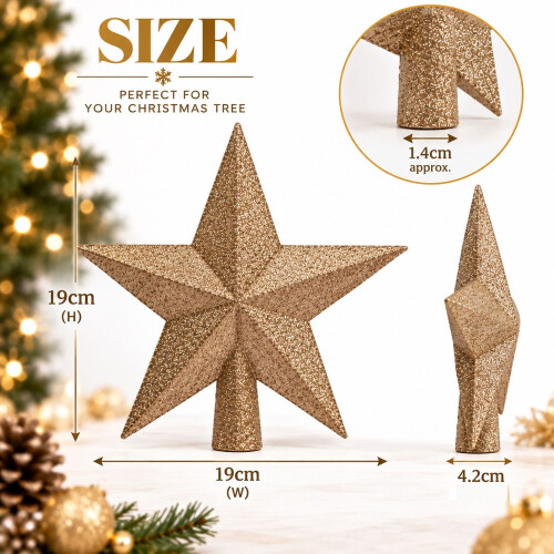 Caramel Brown Christmas Tree Topper Star Plastic 2