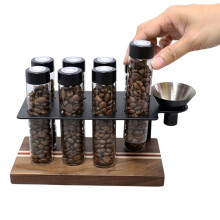 Single Dose Glass Coffee Bean Storage Tubes - Espresso Tamper Holder & Accessory for Freshness