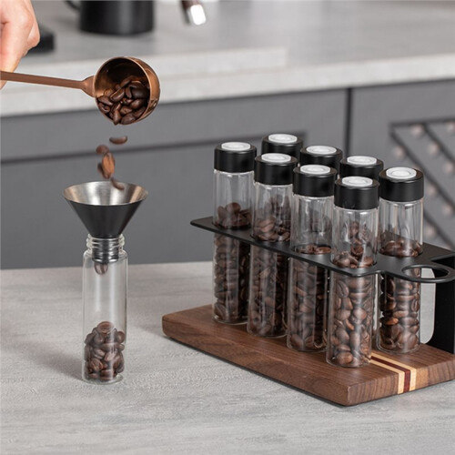 Single Dose Glass Coffee Bean Storage Tubes - Espresso Tamper Holder & Accessory for Freshness 2