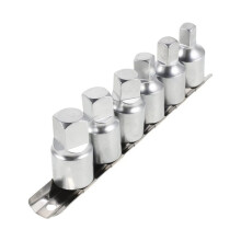 Square Drive Oil Drain Plug Key Tool Steel Socket Wrench Set for Automotive Repair, 6-Piece 8-14mm