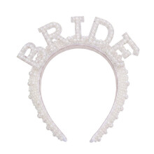 2-Piece White Pearl Bridal Set: Elegant Headband & Sunglasses for , Bachelorette Party Accessories, Photo Props