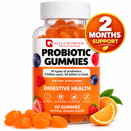 Probiotic 120 Gummies, 50 Billion CFU,10 Strains