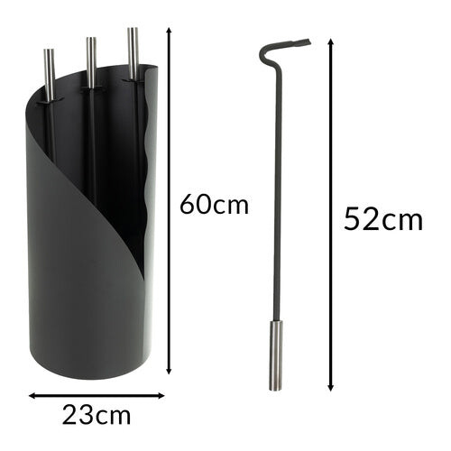 Kaminbesteck-Set, Stahl, 4-in-1 mit Ständer 2