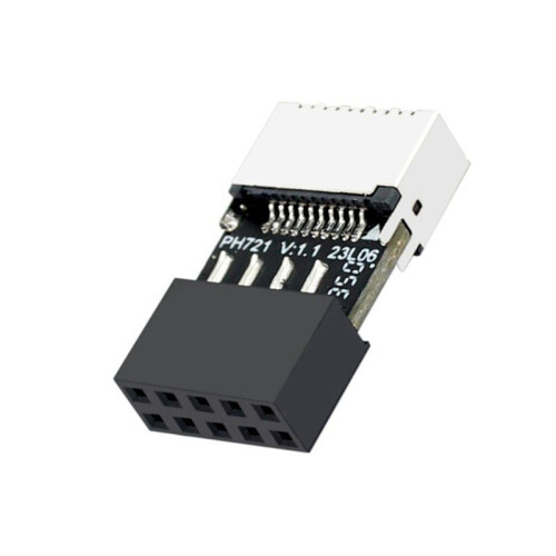 2X Motherboard USB2.0 9Pin to TYPE-E Female Adapter Chassis TYPE-C Socket 9-Pin USB 2.0 Extender Card 1