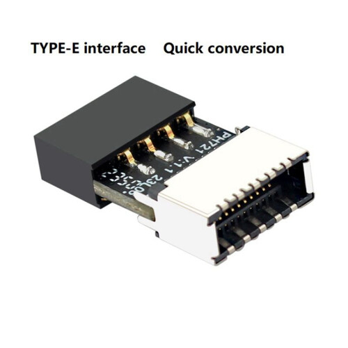 2X Motherboard USB2.0 9Pin to TYPE-E Female Adapter Chassis TYPE-C Socket 9-Pin USB 2.0 Extender Card 2