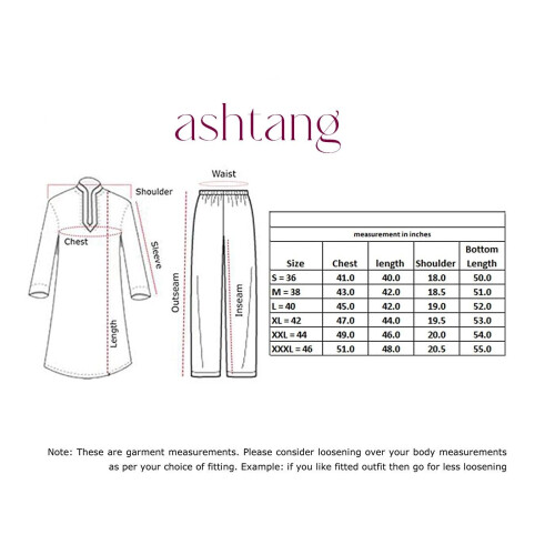 Ashtang Herren-Kurta-Pyjama aus Baumwollmischung 2