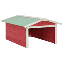 Garage pour Tondeuse à Gazon vidaXL - Bois de Sapin Rouge/Blanc - Extérieur - Protection Pluie et UV
