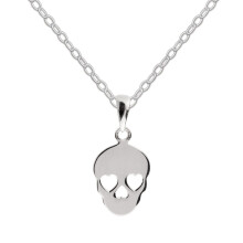 925 Sterling Silver Necklace Chain Trace Pendant Sugar Skull Halloween Set