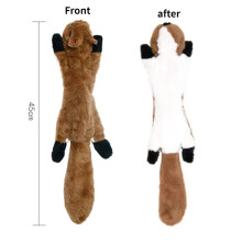 (Squirrel) No-Stuffing Plush Dog Toys Indestructible Pet Puppy Chew Squeaker Squeaky Toy