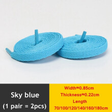 (SKY BLUE / 180 cm) Flat Shoe Laces 8mm Trainer Sneaker Boot Replacement Shoelaces
