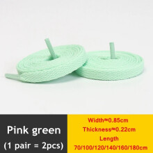 (Pink green / 180 cm) Flat Shoe Laces 8mm Trainer Sneaker Boot Replacement Shoelaces