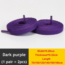 (Dark purple / 100cm) Flat Shoe Laces 8mm Trainer Sneaker Boot Replacement Shoelaces