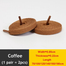 (Coffee / 160cm) Flat Shoe Laces 8mm Trainer Sneaker Boot Replacement Shoelaces