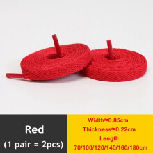 (Red / 120cm) Flat Shoe Laces 8mm Trainer Sneaker Boot Replacement Shoelaces