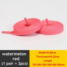 (Watermelon red / 180 cm) Flat Shoe Laces 8mm Trainer Sneaker Boot Replacement Shoelaces