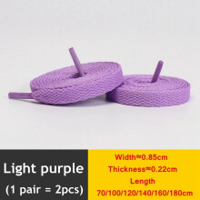 (Light purple / 100cm) Flat Shoe Laces 8mm Trainer Sneaker Boot Replacement Shoelaces
