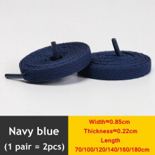 (Navy blue / 120cm) Flat Shoe Laces 8mm Trainer Sneaker Boot Replacement Shoelaces