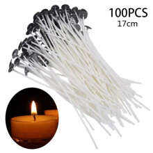 (17cm) 100PCS Multi Size Cotton Candle Wicks DIY Candle Making Replacement Wick Set