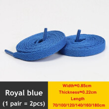 (Royal blue / 100cm) Flat Shoe Laces 8mm Trainer Sneaker Boot Replacement Shoelaces