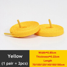 (YELLOW / 120cm) Flat Shoe Laces 8mm Trainer Sneaker Boot Replacement Shoelaces
