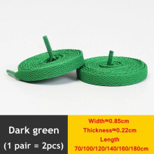 (Dark green / 180 cm) Flat Shoe Laces 8mm Trainer Sneaker Boot Replacement Shoelaces