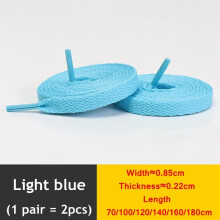 (Light blue / 100cm) Flat Shoe Laces 8mm Trainer Sneaker Boot Replacement Shoelaces