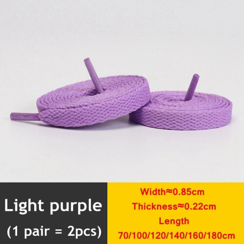 (Light purple / 160cm) Flat Shoe Laces 8mm Trainer Sneaker Boot Replacement Shoelaces