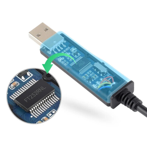 2X Waveshare Industrial USB to TTL (C) 6pin Serial Module Cable FT232RNL for Raspberry Pi 5 Serial Port Debugging Module