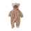 Einteiliger Baby Strampler mit Ohren Braun 9M 4