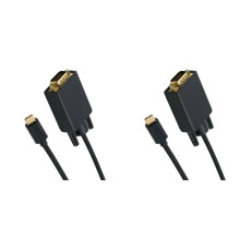 2X USB-C to VGA Adapter Type-C to D-Sub 15Pin VGA Converter Cable for USB 3.1 Mobile Phone Laptop Monitor Projector TV