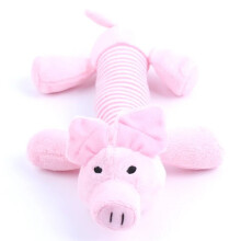 (Pink) No-Stuffing Plush Dog Toys Indestructible Pet Puppy Chew Squeaker Squeaky Toy