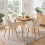 (Ivory, Set of 2) Velvet Dining Chairs with Arm Support, Armchairs with Wood Legs for Kitchen, Home 1