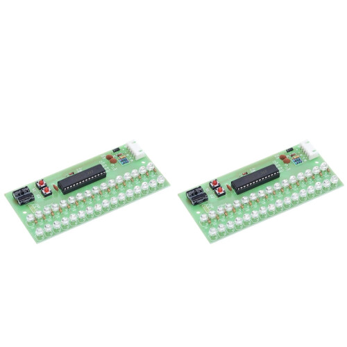 2X Adjustable Display Pattern LED VU Meter Level Indicator Amplifier Audio 16 Dual Channel Lamp Light Green  8V to 12V 1