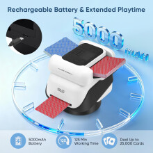 2-in-1 Automatic Card Shuffler & Dealer Machine for 2-8 Players, 360° Rotating Poker Card Dealer, 5000mAh Rechargeable Battery, 5 Game Modes