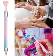 Stylo à Cire Rechargeable Automatique, Stylo Diamant avec Cire pour Loisirs Créatifs (Bleu et Rose)
