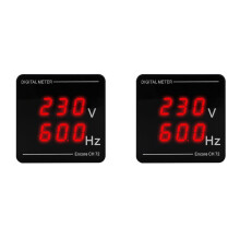 2X Voltmètre-Fréquencemètre Numérique CA, Testeur, Affichage LED, 50-500 V, 10,0-99,9 Hz