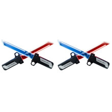 2X Rotes und Blaues Leuchtendes Doppelschwert-Spielzeug, 2-in-1 Dehnbare Leuchtschwerter für Kinder, Rollenspiel-Cosplay-Kampfspielzeug