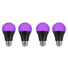 4 Pcs E27 LED Black Light Bulb A19 12W UV Black Light UVA 395nm Glow in the Dark for Blacklights Masquerade Party