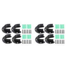 8PCS Closet Rod Brackets Support Flange Holders with Screws U Shaped Wardrobe Bracket Pole Socket End Caps for 32mm Rods