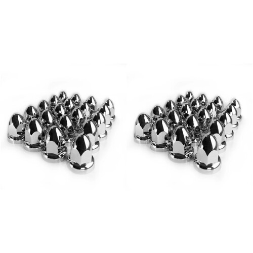 40PCS 33mm Chrome Lug Nut Covers ABS Plastic Push- for Semi Trucks