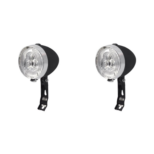 2X 3 LED Retro Bicycle Headlight Flashlight 3 Light Modes Front Light Vintage MTB Cycling Accessories