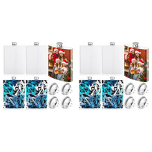 8 Pcs Sublimation Flasks with Metal Cap and Leakproof Funnel 8 Oz Stainless Steel Flasks Groomsmen Flask Containers