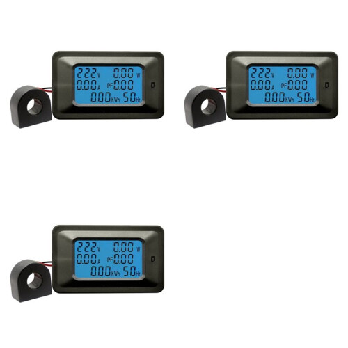 3X AC110-250V 100A LED Digital Voltmeter Ammeter Wattmeter Power  Meter Volt Wattmeter Tester Detector Indicator