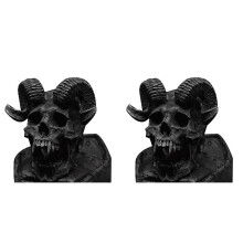 2X Punk Satan Goat Skull Stainless Steel Locomotive Fashionable Men'S Gothic Jewelry Gift Skull Personality US11