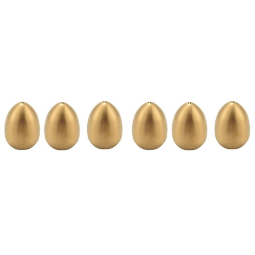 6Pcs Stainless Steel Pepper Shaker Egg Shaped Salt Shaker Set Kitchen Tool,Gold