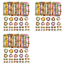 30 Sets Hawaiian Flower Leis Tropical Luau Party Supplies of Hula Garland Necklaces Bracelets for Hawaii Decorations