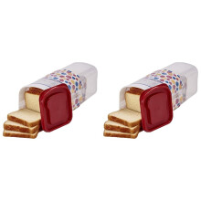 2X Boîte à Pain Transparente en Plastique pour Conserver les Toasts Frais avec Couvercle, Bac à Pain, Récipient de Stockage Du Pain, D