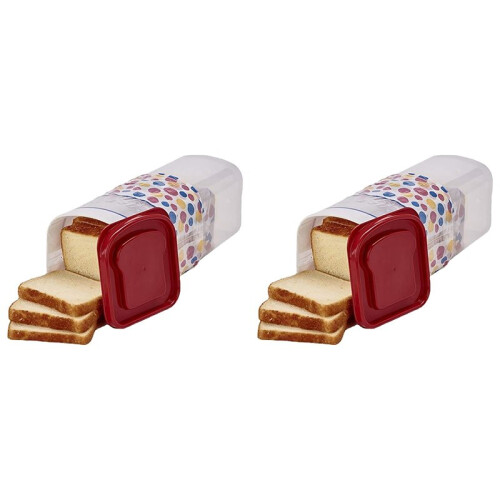 2X Transparent Bread Box Plastic Fresh-Keeping Toast Storage Holder with Lid Bread Crisper Bread Storage Container,D