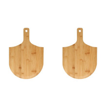 2X Bamboo Pizza Peel Baking Tool Wooden Pizza Cutting Board with Comfortable Handle Pizza Peeling Cutting Board